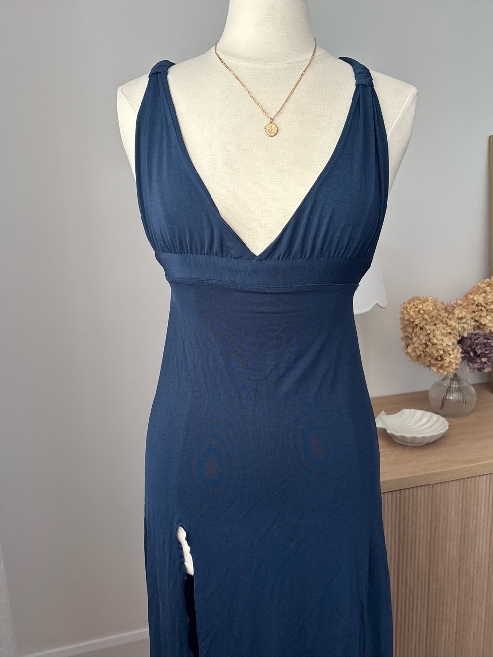WICKED WEASEL 598 Eclipse Maxi Dress with side slit and open back -Size S